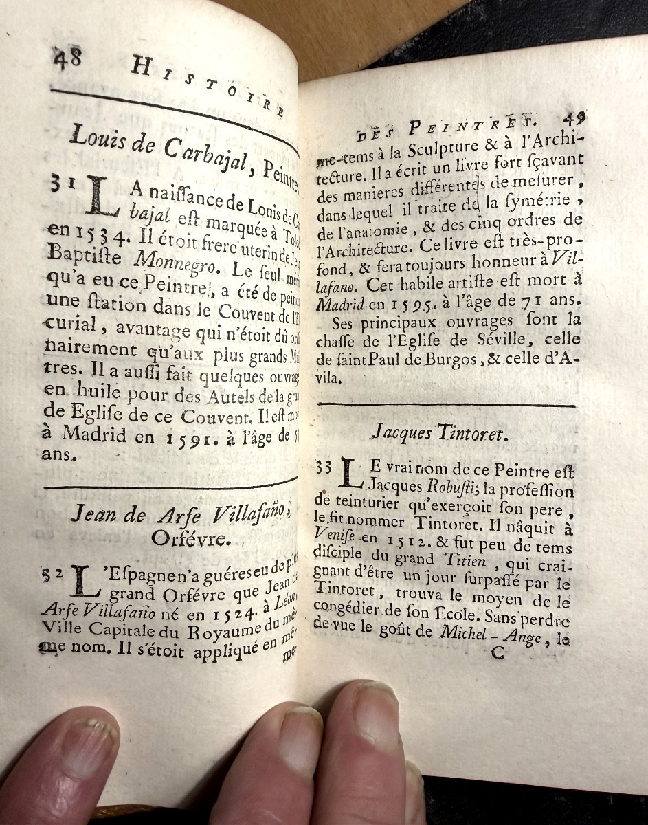  1Vol. Belle Histoire Abrégée des plus fameux Peintres Sculpteurs & Architectes Espagnols ;1749-photo-4