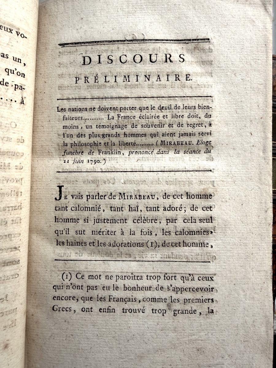 5 Vol. In 8. 1791 :"Collection Complète des Travaux Mr Mirabeau l'Ainé" à l'Assemblée Nationale-photo-5