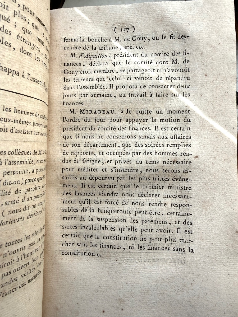 5 Vol. In 8. 1791 :"Collection Complète des Travaux Mr Mirabeau l'Ainé" à l'Assemblée Nationale-photo-6