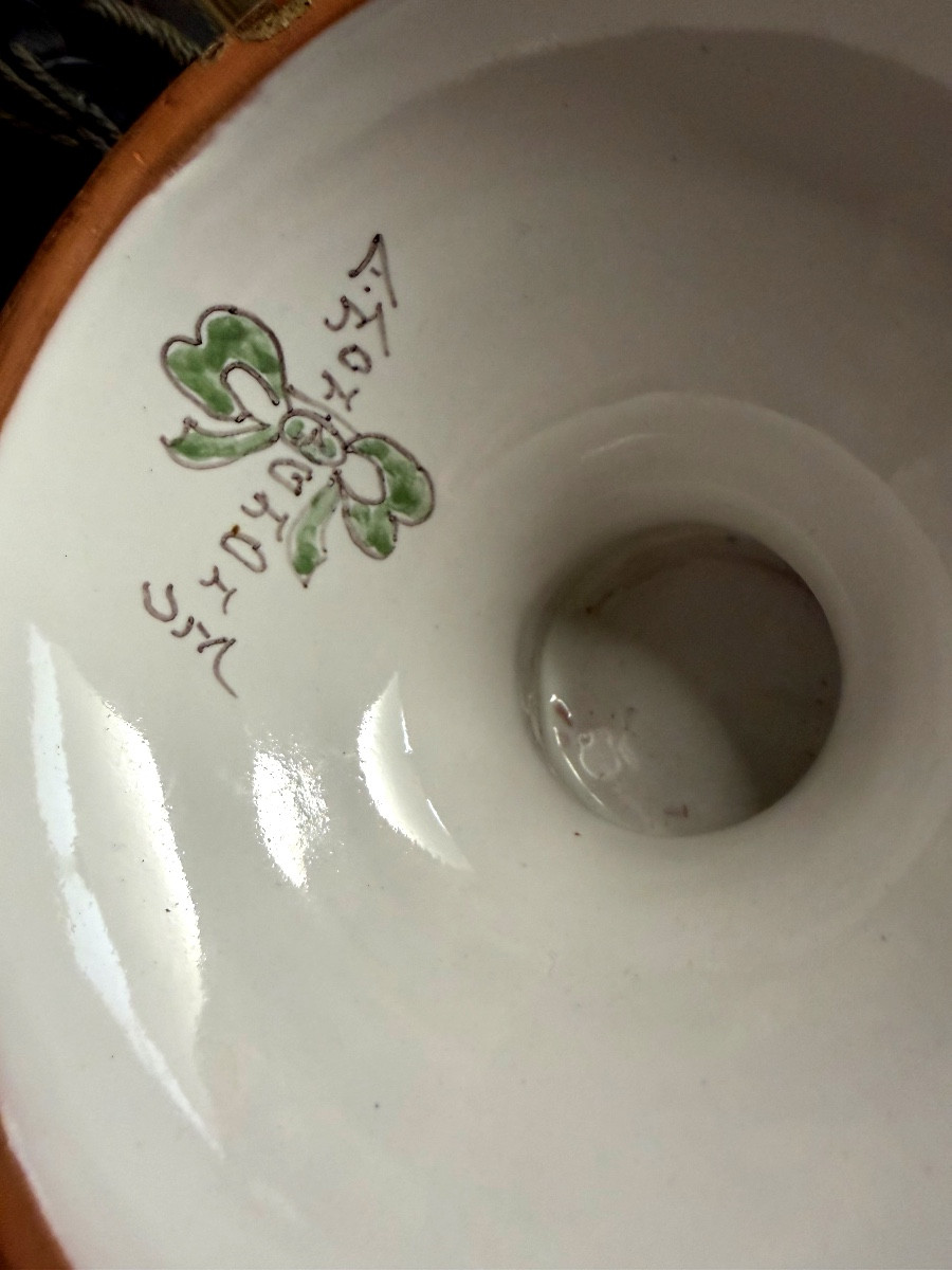 Large Nevers Vase, Ornamental And Polychromed Renaissance Style, Signed Montagnon.-photo-2