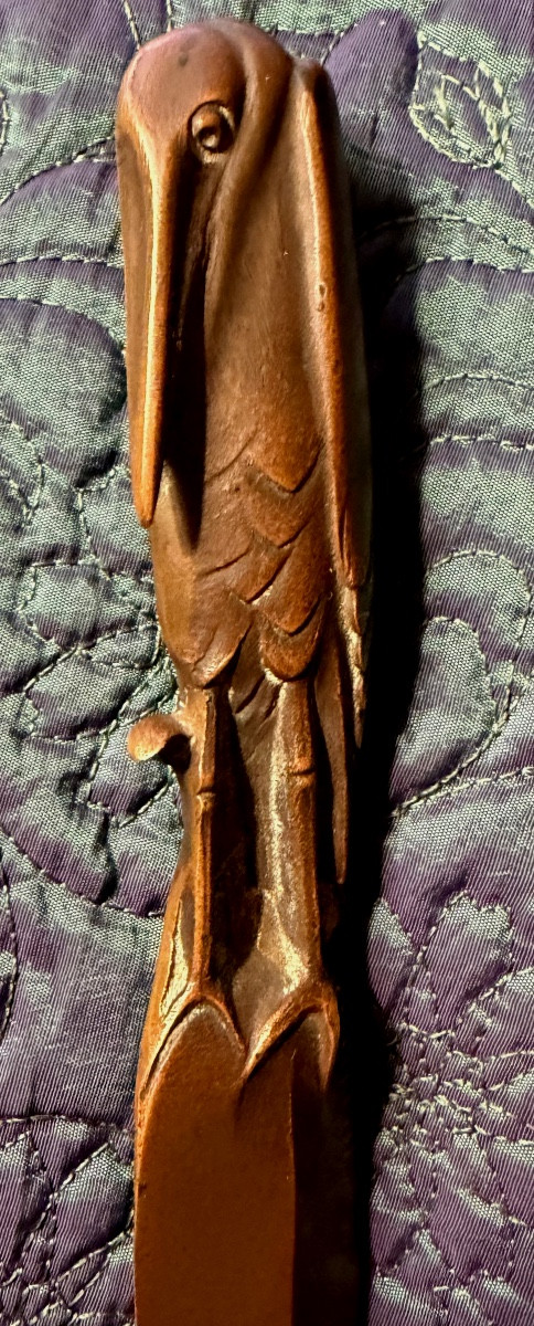 Art du dessus de bureau Art- Déco des Années "30" , Coupe papier "Pélican" en bronze de Martini-photo-8