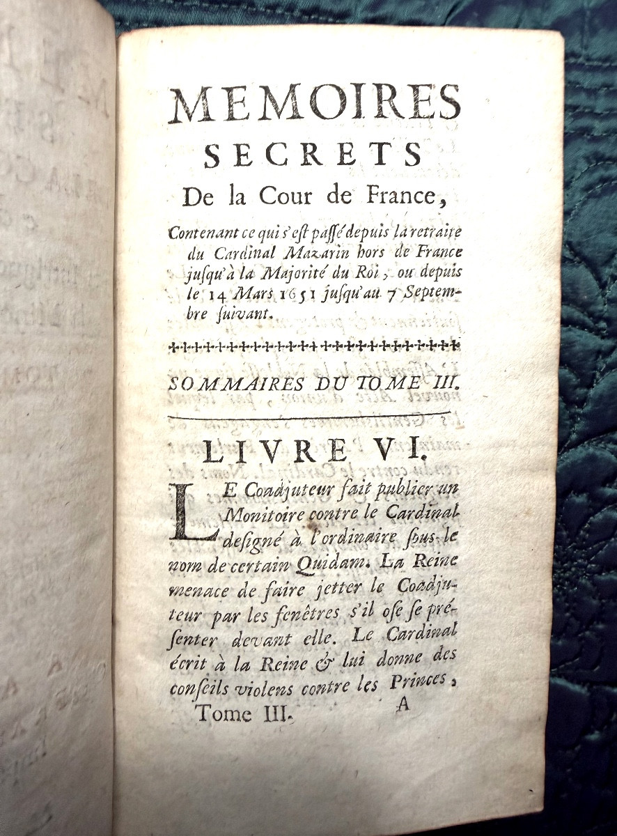 Mémoires Secrets De La Cour De France , Sous Louis XIV . 3 Vol -photo-7
