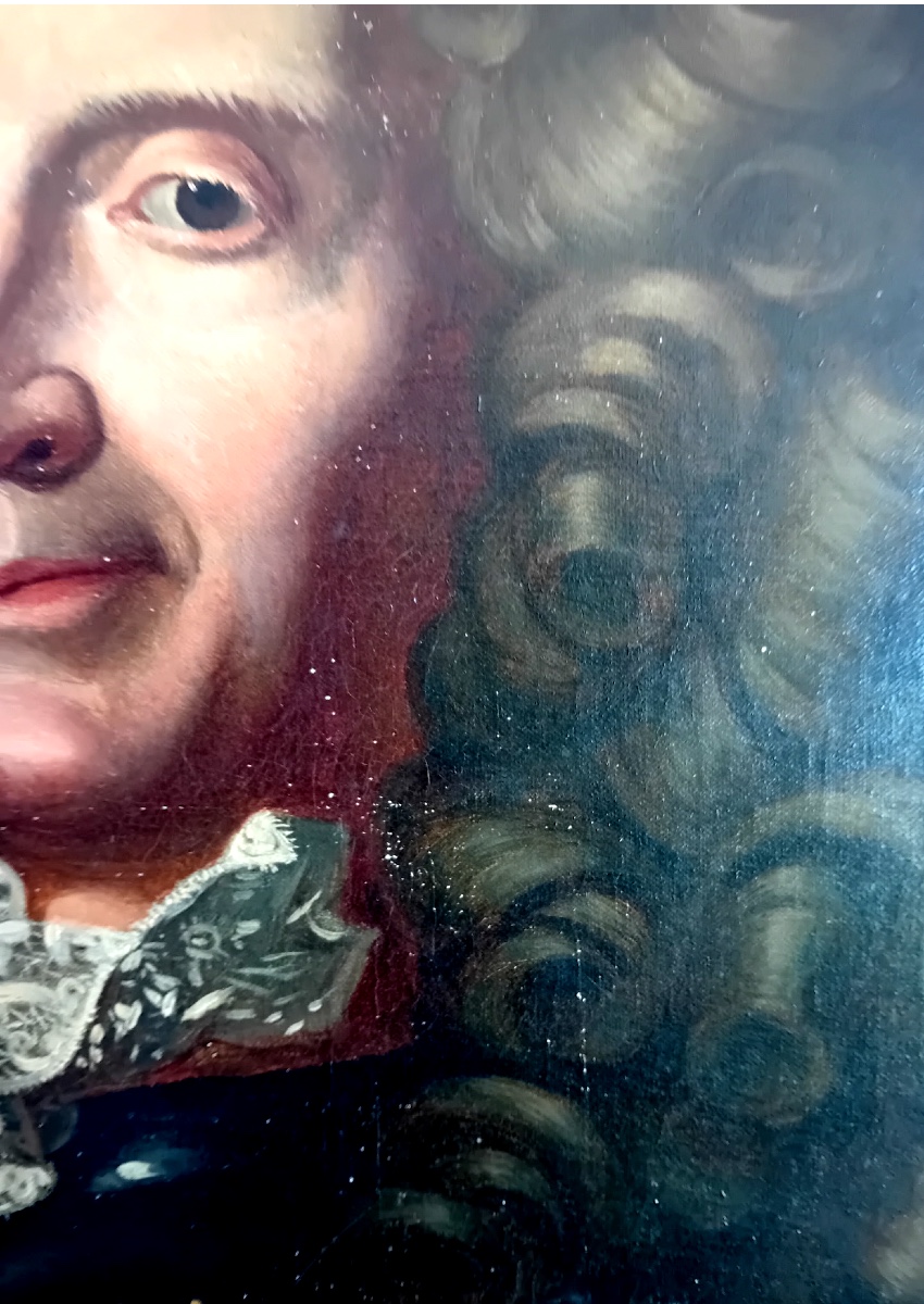 Lorge Oval Portrai A High-ranting Military Officer From Tim Of Louis XIV-photo-2