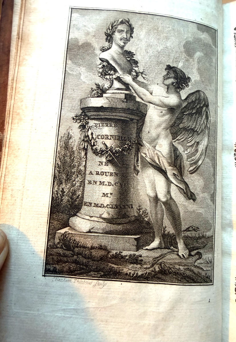 Très belle série In 8. en 5 Vol. " Théatre de P. Corneille,avec les commentaires" illustré 1776-photo-4