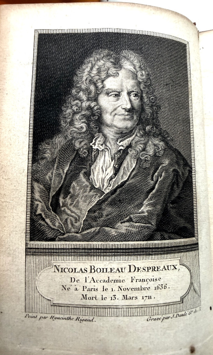 Oeuvres De M. Boileau Despréaux , Avec Des Eclaircissements De M. De Saint-marc . 5 Vol . In 8.-photo-3