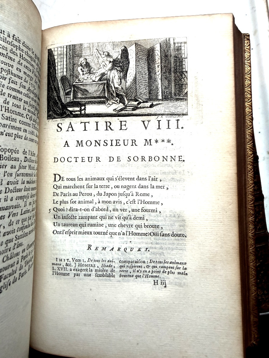 Oeuvres De M. Boileau Despréaux , Avec Des Eclaircissements De M. De Saint-marc . 5 Vol . In 8.-photo-4