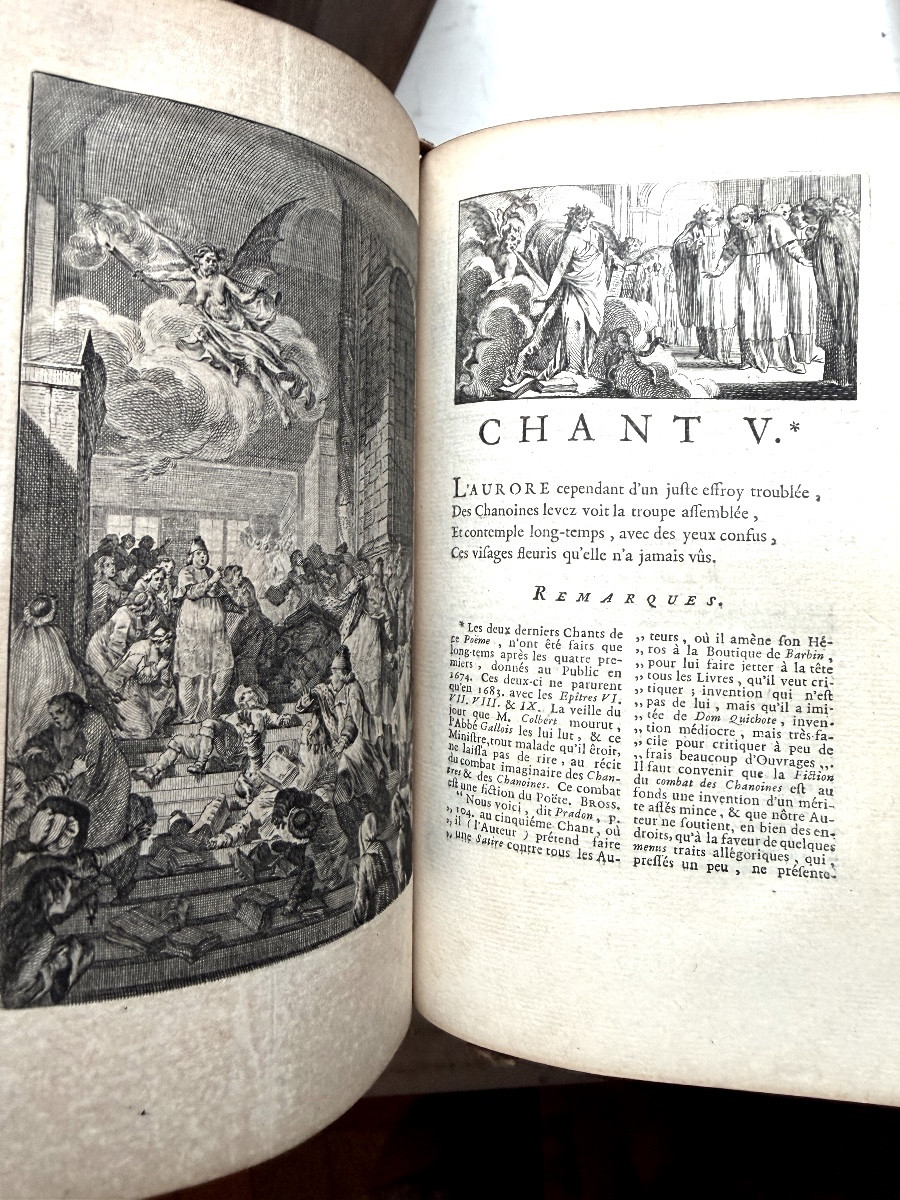Oeuvres De M. Boileau Despréaux , Avec Des Eclaircissements De M. De Saint-marc . 5 Vol . In 8.-photo-7