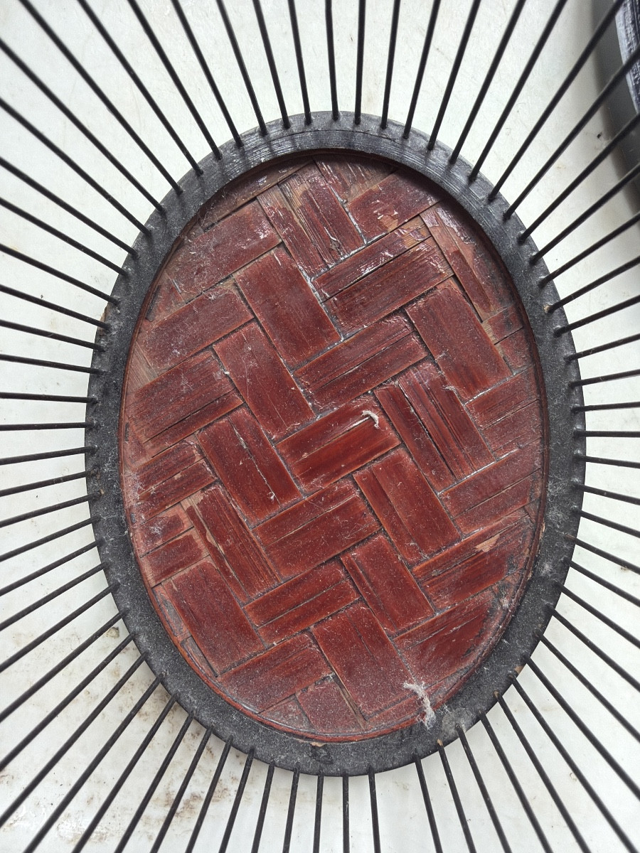 Asian Cricket Cage Lacquered Wood Covered With Fine Canework, Bars And Woven Bottom 19th Century-photo-4