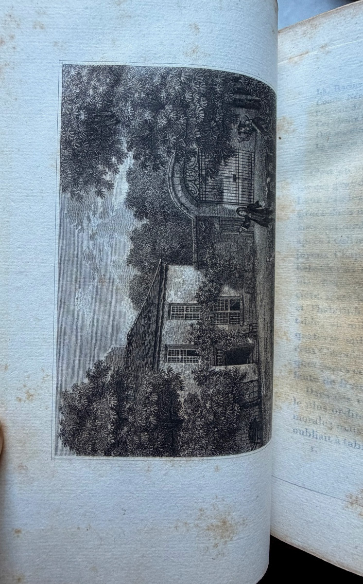  Reliure de Simier : 7 Vol in 8 de 1823" Histoire des Environs de Paris "de Dulaure . IIlustré-photo-1