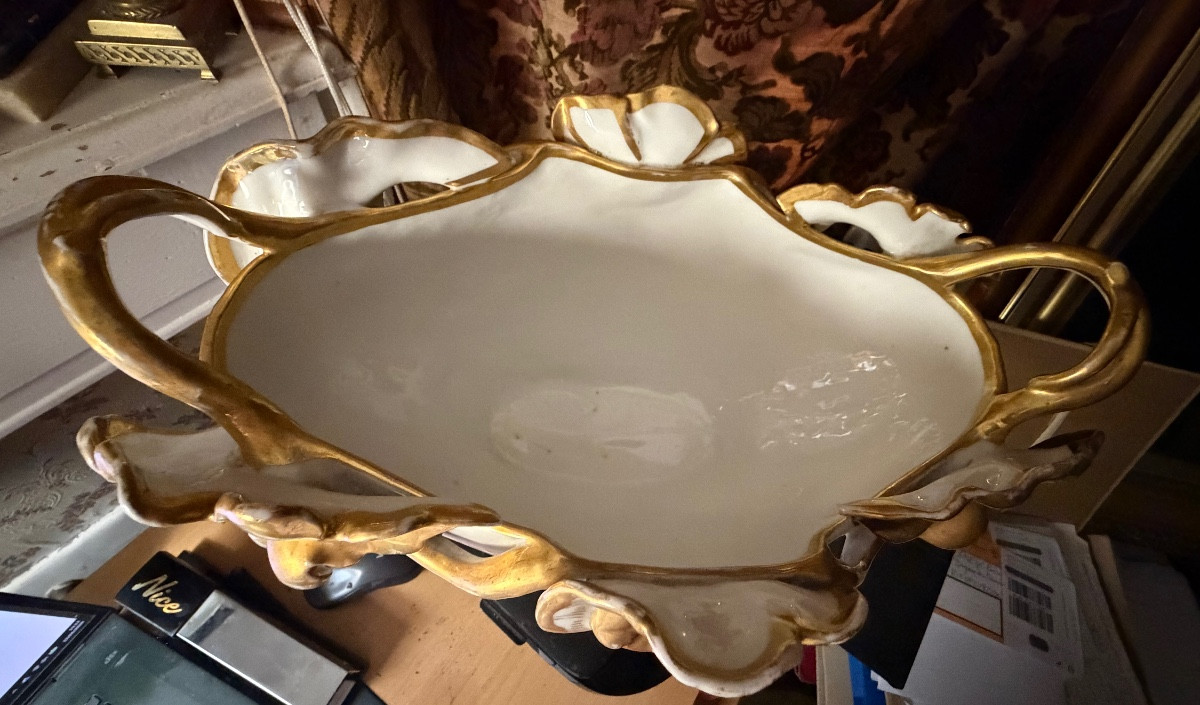 Important beau vase ,dit de mariage en porcelaine blanche dorée a l'or vif ,ép ; Louis Philippe-photo-4