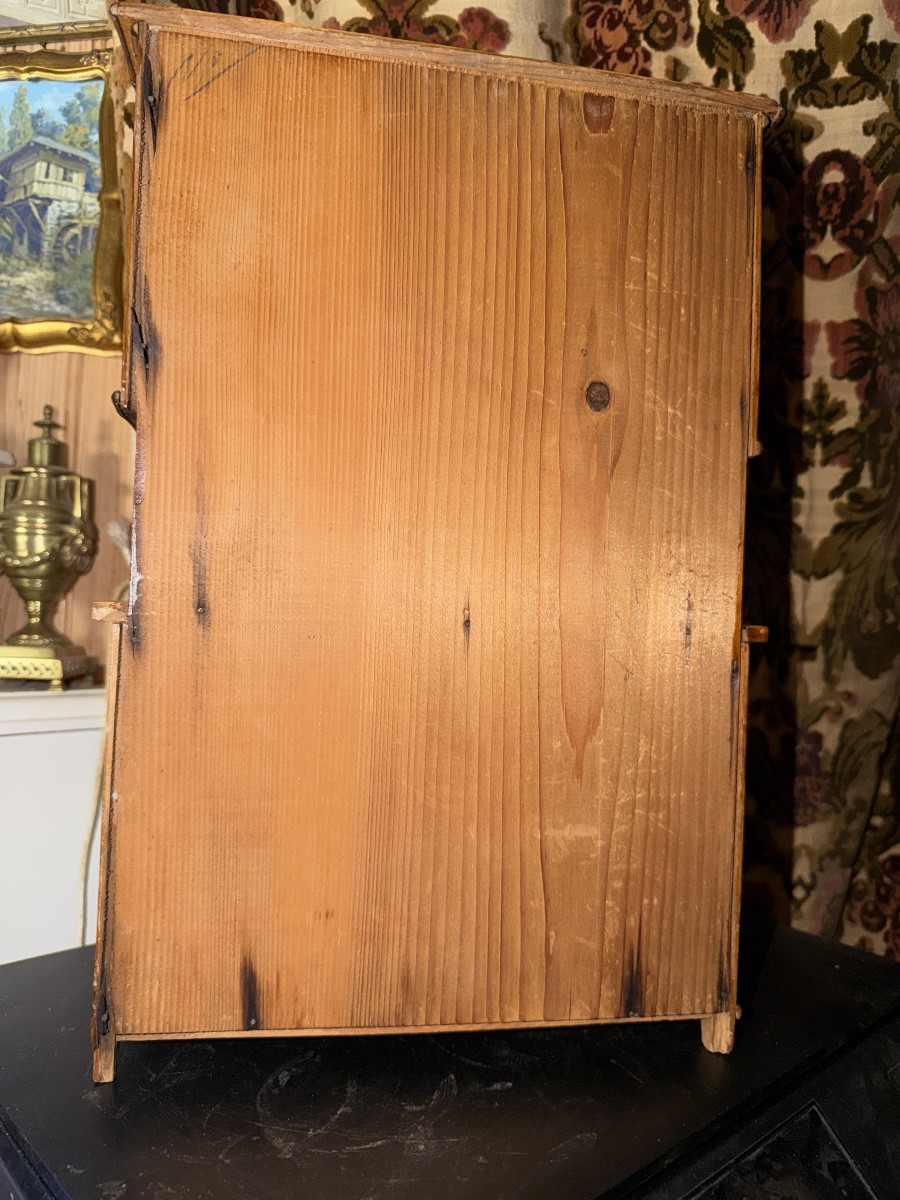 Buffet Deux Corps De Poupée ,pine And Blond Walnut Top Glazed, Bottom 1 Drawer Double Bamboo Doors-photo-8