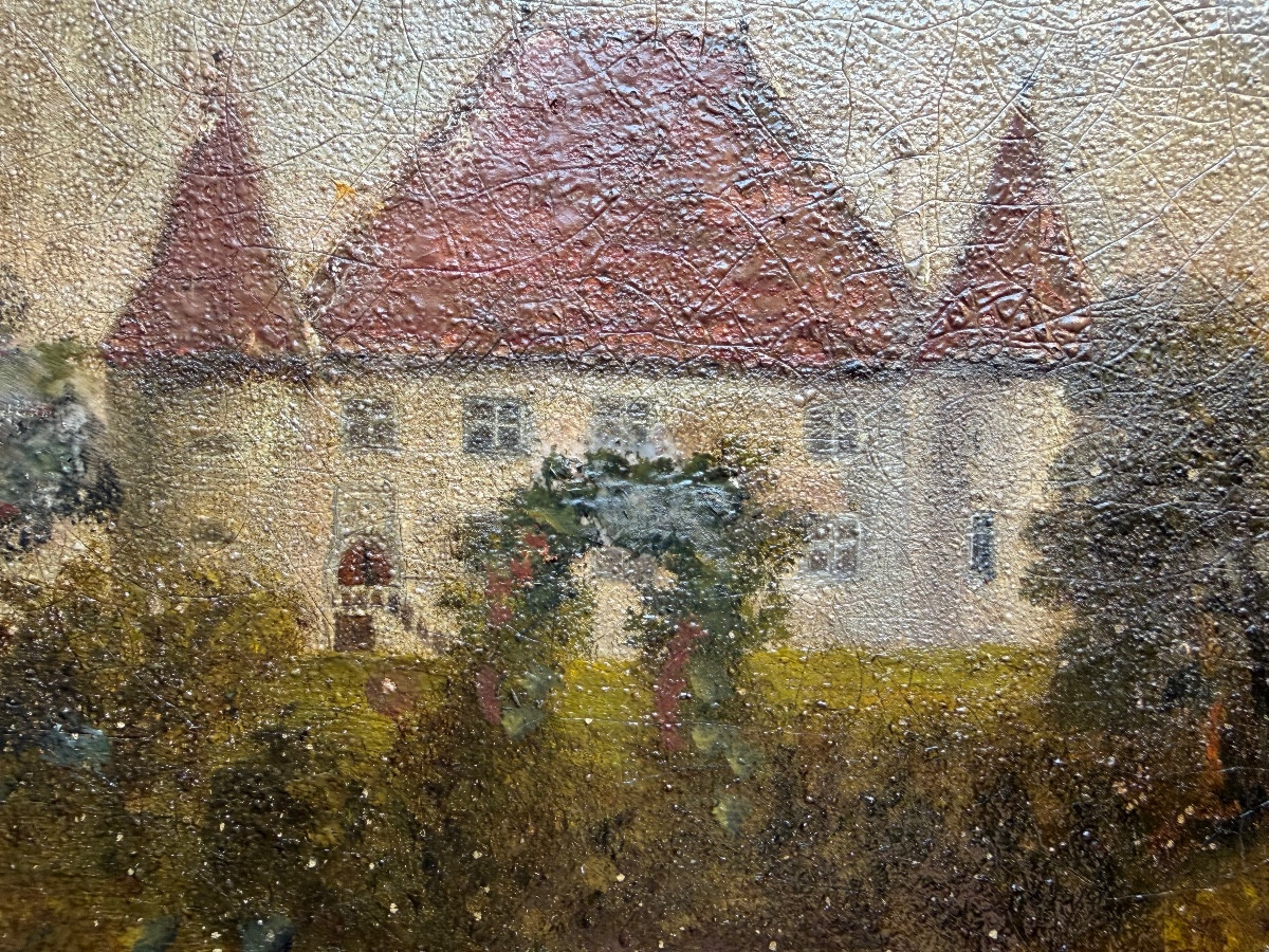 Grand Ex-Voto encadré, d'époque Louis Philippe encadré :"De L'Hormerie" , Château daté de  1840-photo-4