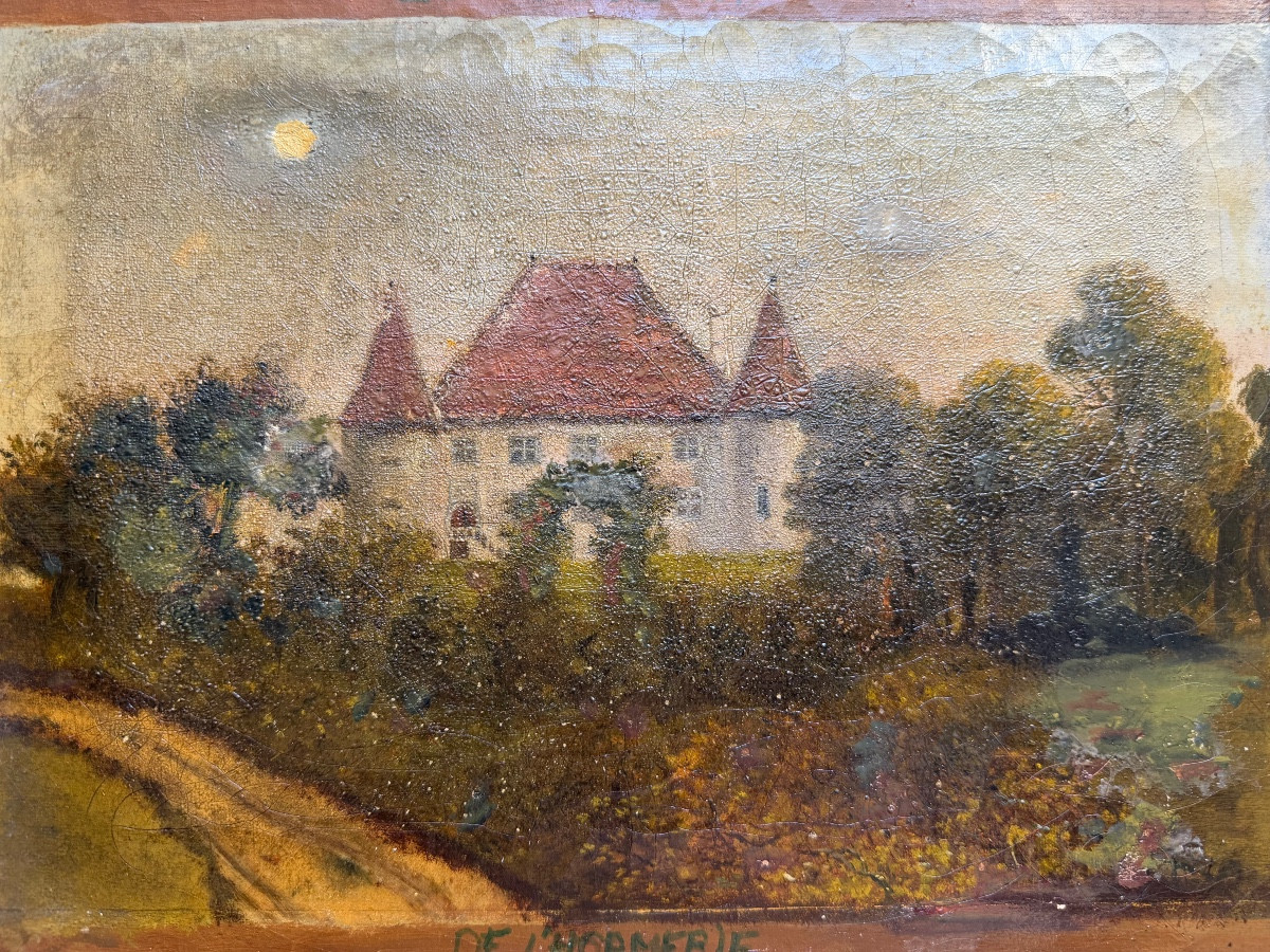 Grand Ex-Voto encadré, d'époque Louis Philippe encadré :"De L'Hormerie" , Château daté de  1840-photo-2