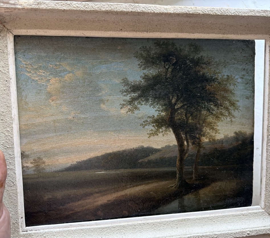 Joli paysage du" Tarn et Garonne", Vallée au soleil déclinant ,un bosquet d'arbres premier plan-photo-3
