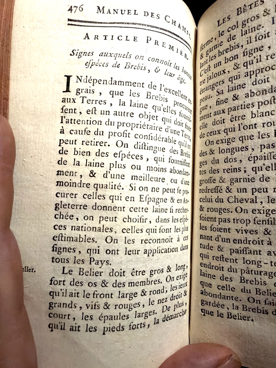 Bel exemplaire Gd In12 : Manuel des Champs (Agriculture-Chasse et Pêche),  1769. De Chanvalon-photo-4