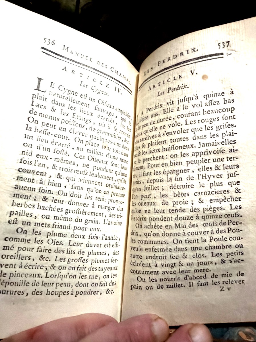 Bel exemplaire Gd In12 : Manuel des Champs (Agriculture-Chasse et Pêche),  1769. De Chanvalon-photo-8