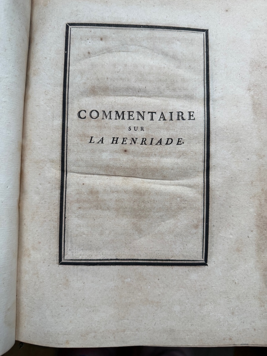 Bel exemplaire In 4. des "Commentaires sur la Henriade" de Voltaire  par Feu Mr de la Beaumelle-photo-2