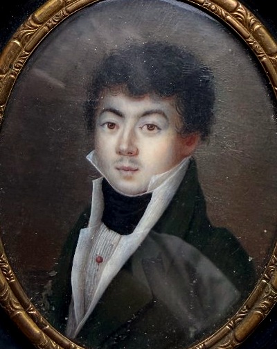  Charmant Portrait ovale, Jeune Homme d'époque Louis Philippe à la miniature sur ivoire encadré-photo-4