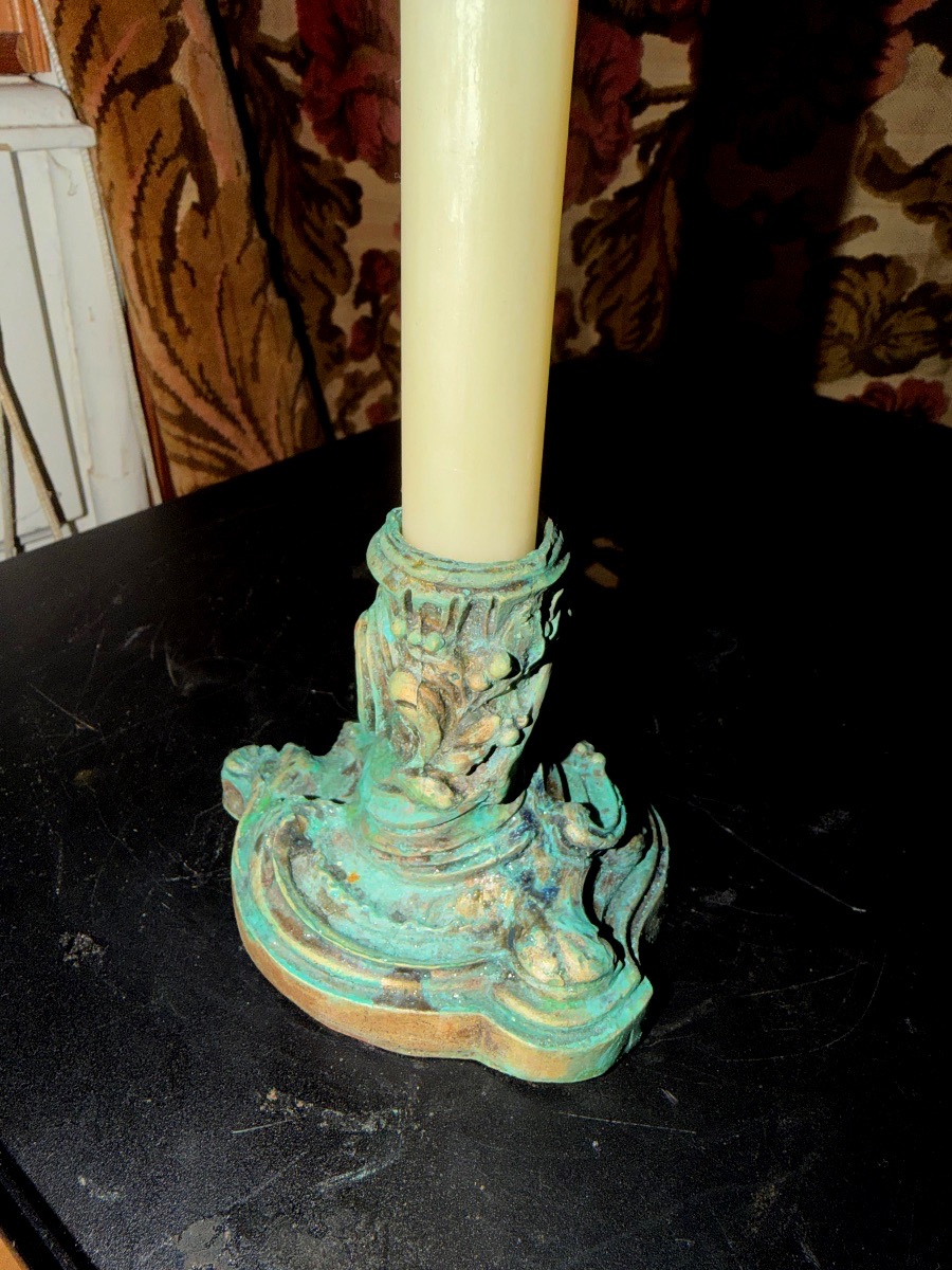 Louis XV Baroque Bronze Dressing Table Candlestik Circa XVIIIè-photo-2