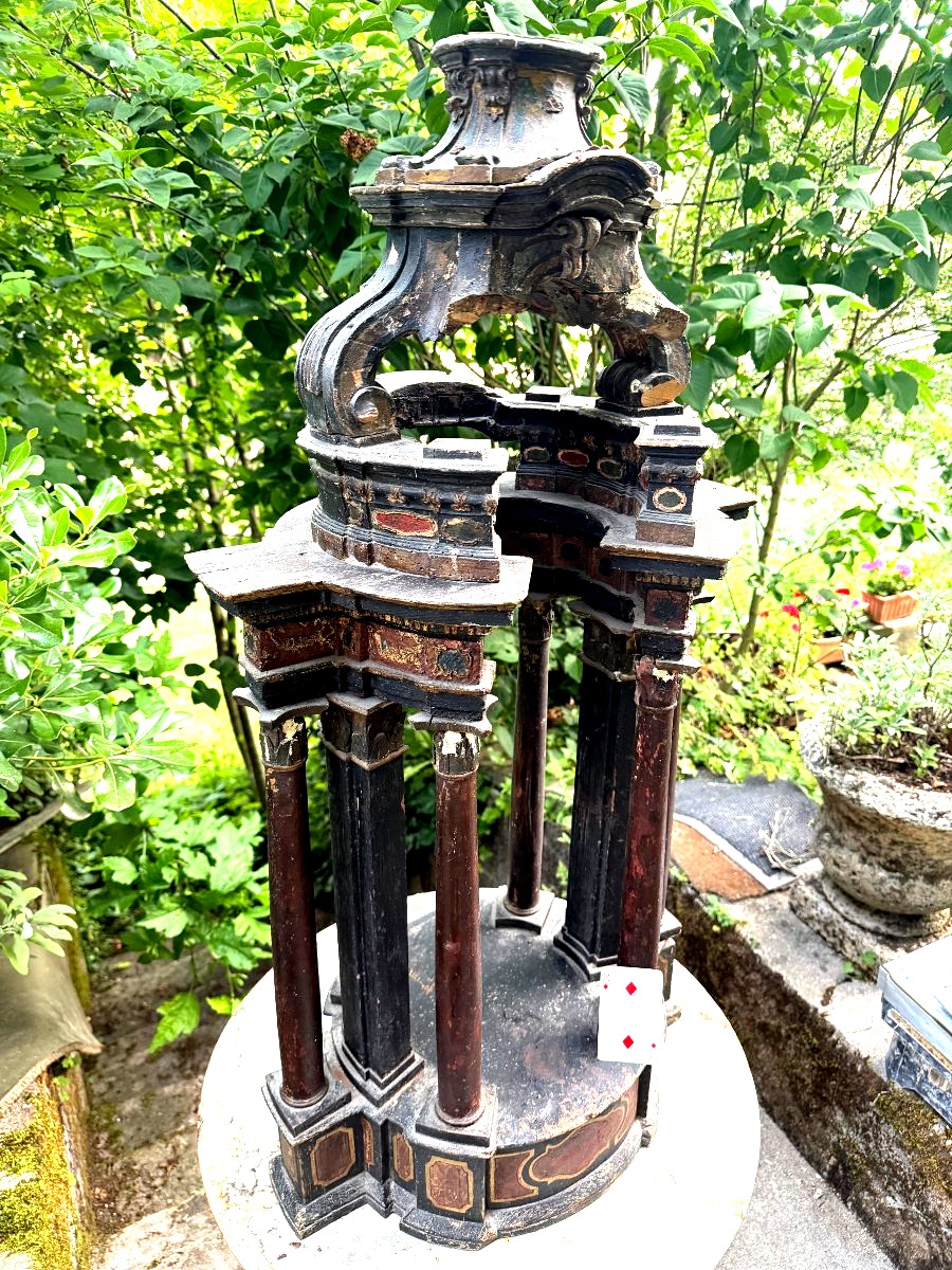Sculpture architecturale  de Compagnon, bois de table d'époque baroque milieu XVIIIème Français-photo-1