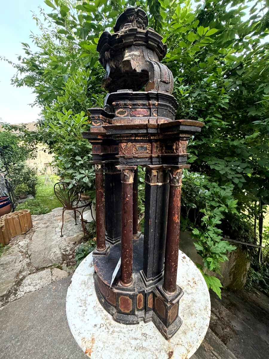 Sculpture architecturale  de Compagnon, bois de table d'époque baroque milieu XVIIIème Français-photo-2