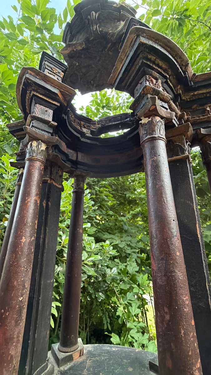 Sculpture architecturale  de Compagnon, bois de table d'époque baroque milieu XVIIIème Français-photo-4