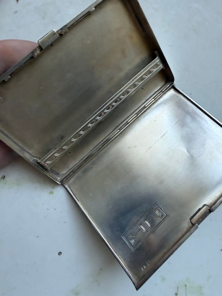 Art Deco Piece In Solid Silver, Hallmarked With The Minerva Mark And The Monogram -photo-1