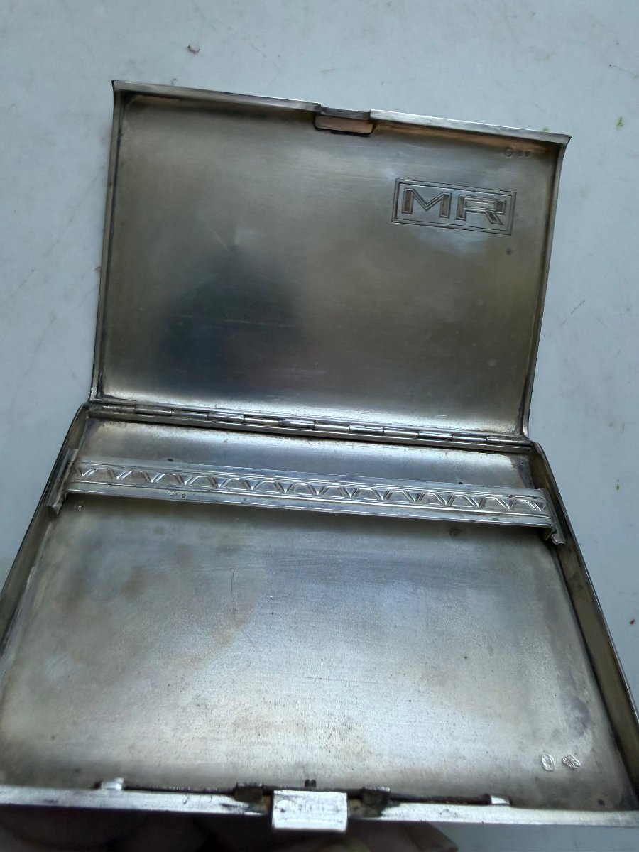 Art Deco Piece In Solid Silver, Hallmarked With The Minerva Mark And The Monogram -photo-2