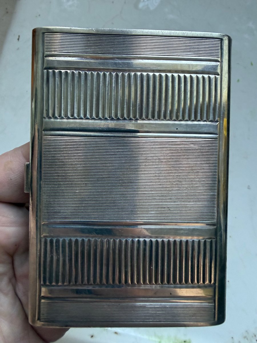 Art Deco Piece In Solid Silver, Hallmarked With The Minerva Mark And The Monogram -photo-4