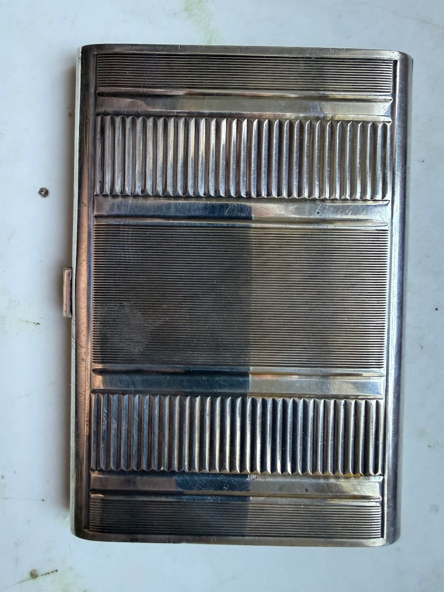 Art Deco Piece In Solid Silver, Hallmarked With The Minerva Mark And The Monogram 