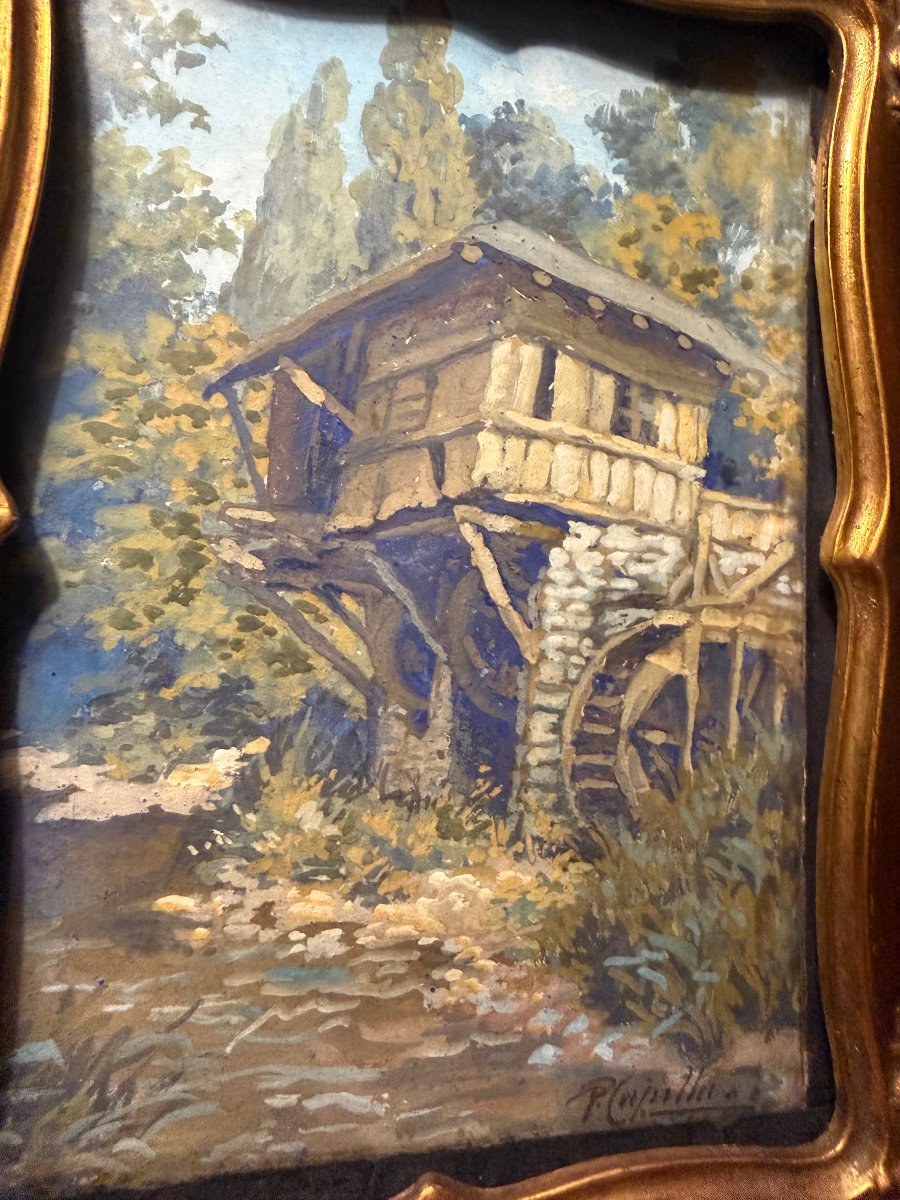  19th-century Swiss Gouache Depicting An -photo-3