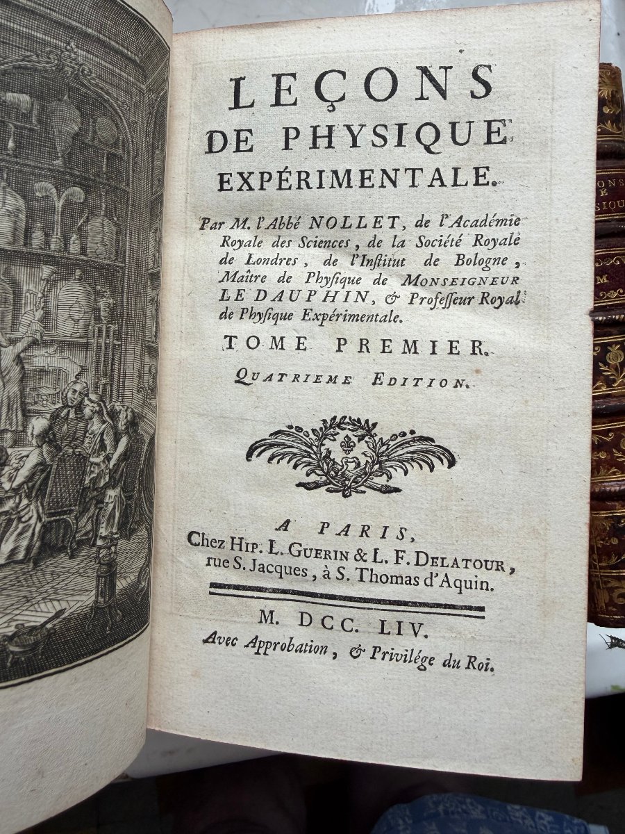 Lessons In Experimental Physics, By Abbé Nollet, 5 Vols., 12mo, Illustrated, Paris, 1754. 4th Ed.-photo-4