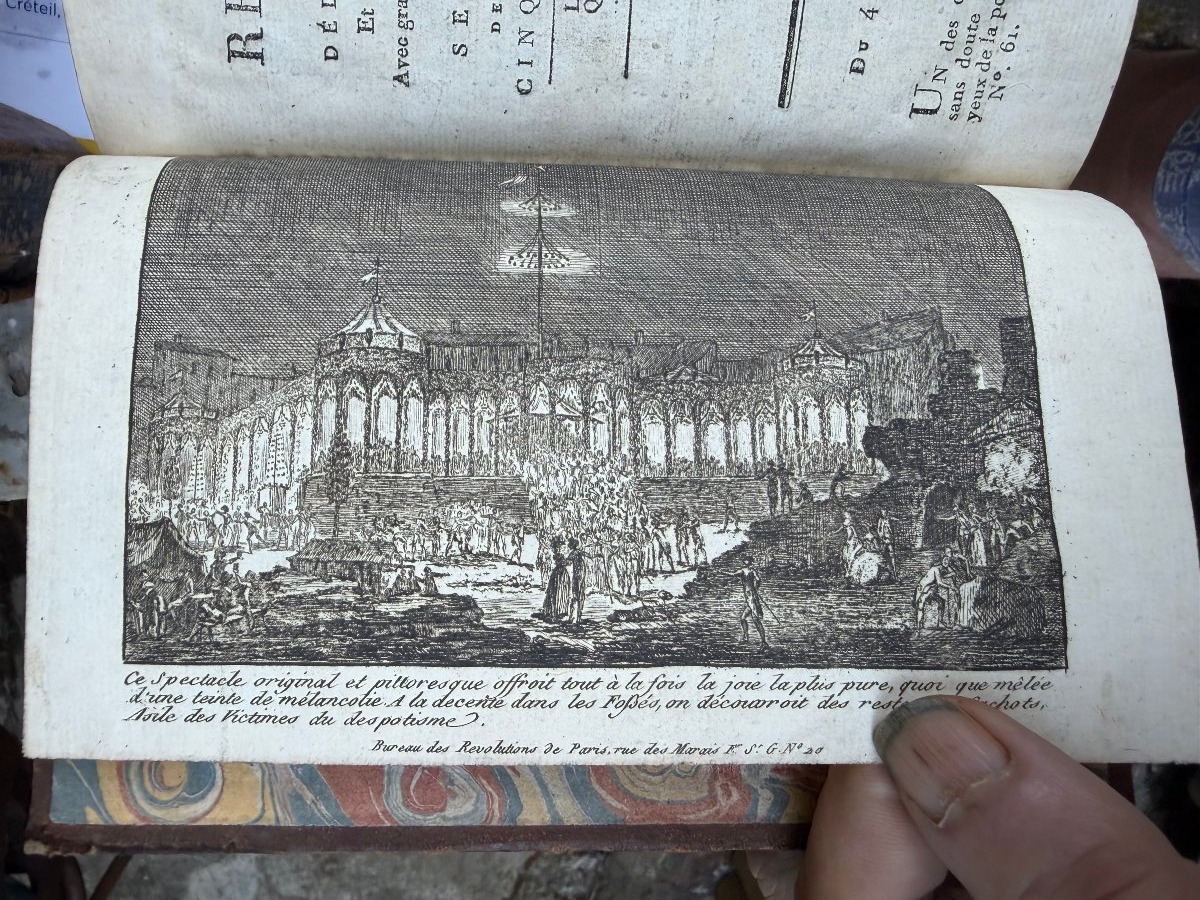 Révolution de Paris dédiée a la Nation ; Journal précis jour par jour 1790/1791 en 10 Vol. In8.-photo-5