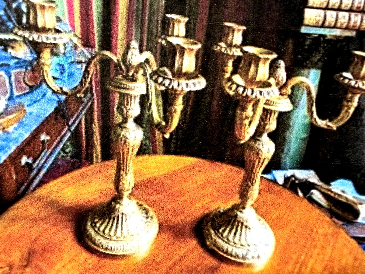Pair Of 19th Century Transitional Style Bronze Candélabra-photo-4