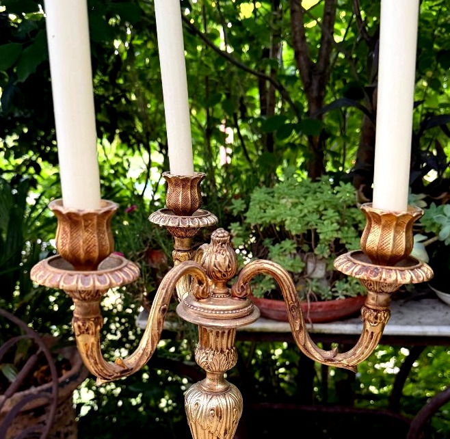 Pair Of 19th Century Transitional Style Bronze Candélabra-photo-6