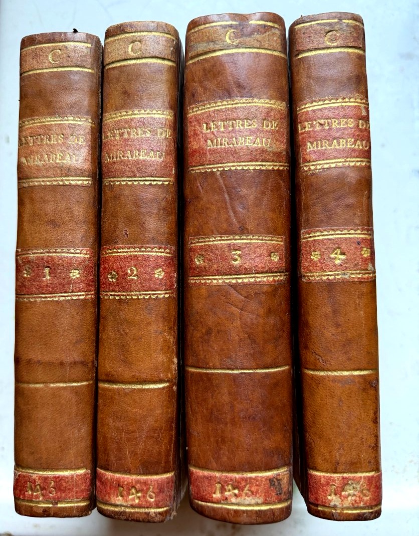 Lettres Originales de Mirabeau , écrite du donjon de Vincennes pendant 1777-78-79&80 , 4 Vol In