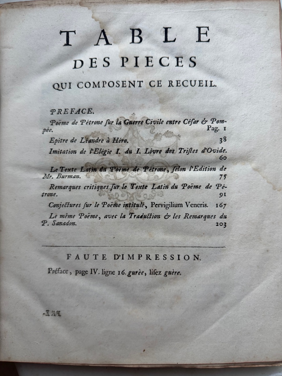 1v ;Poême de Pétrone sur la Guerre Civile entre César et Pompée ; avec 2 épitres . Londres 1738-photo-4