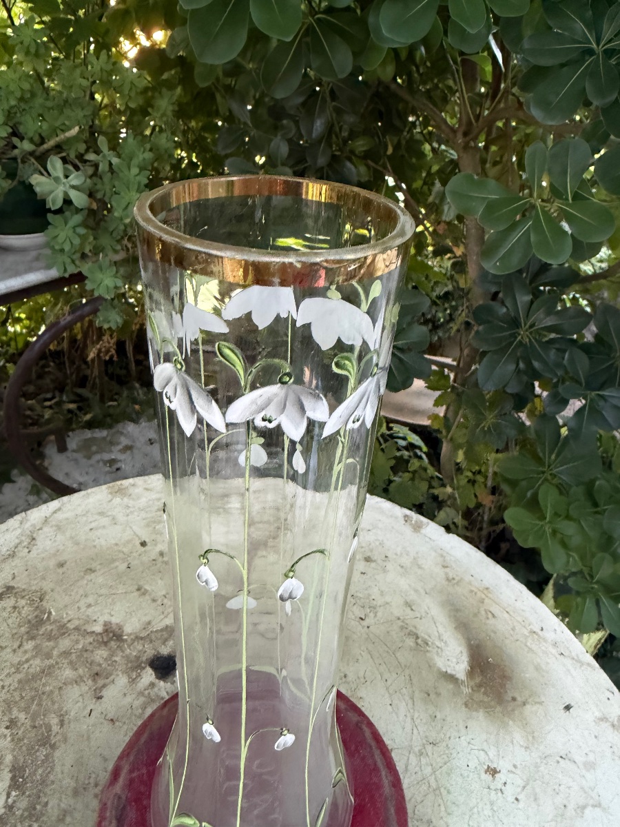 Vase Dam Art Nouveau  émail-photo-3