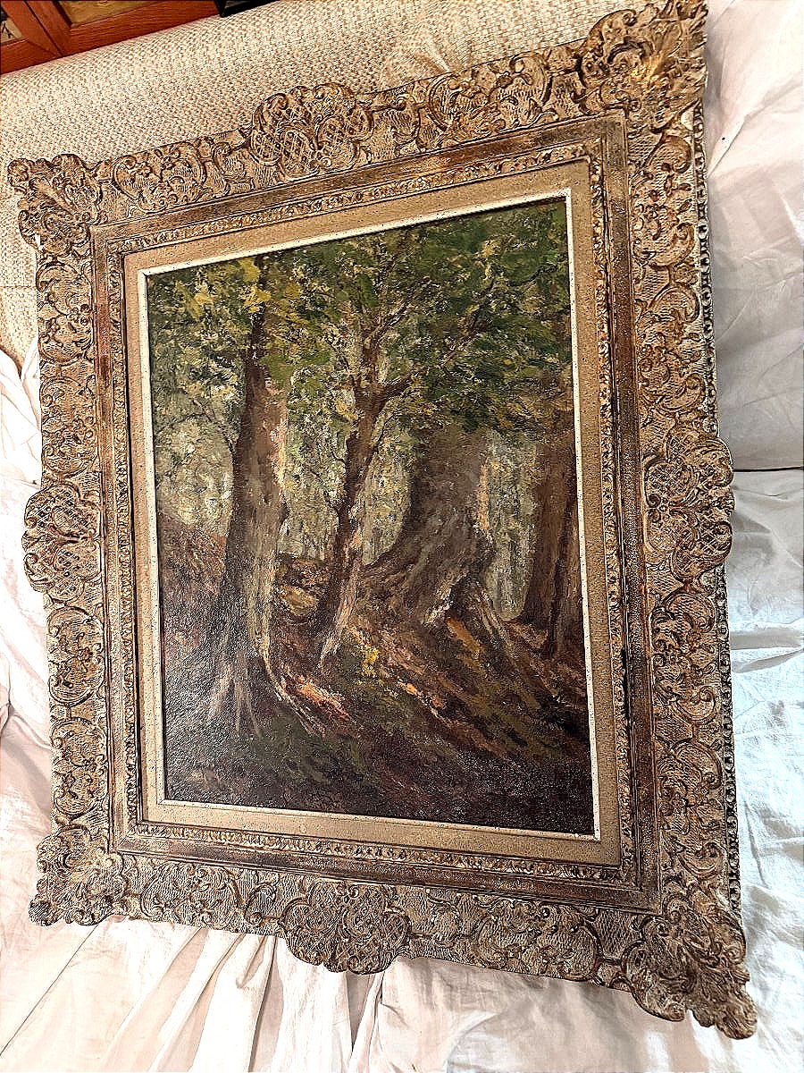 Oil On Canvas, Nicely Framed; Edge Of The Woods; Signed By Jacques Méchin, 1948, Brussels-photo-2