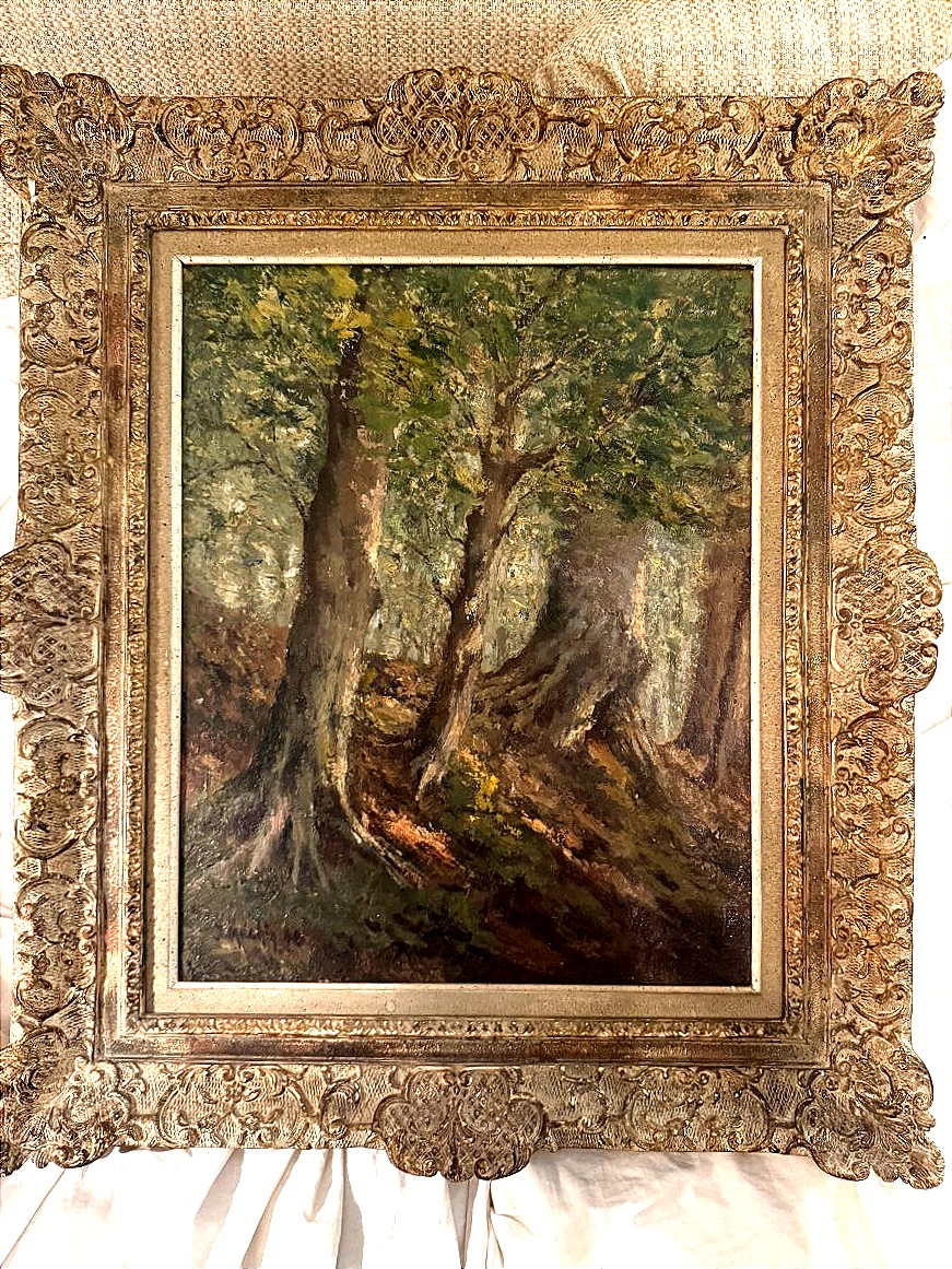 Oil On Canvas, Nicely Framed; Edge Of The Woods; Signed By Jacques Méchin, 1948, Brussels-photo-3