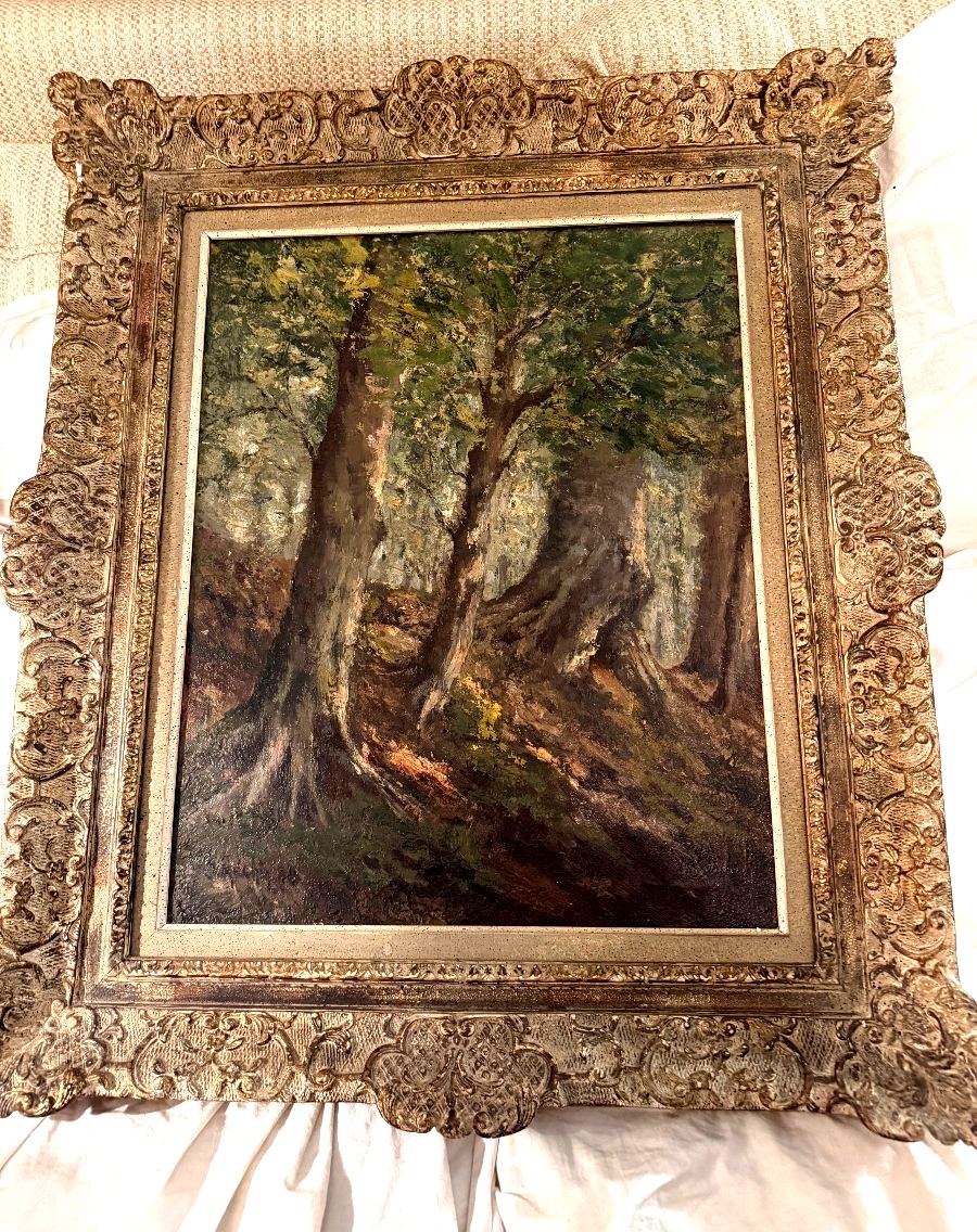 Oil On Canvas, Nicely Framed; Edge Of The Woods; Signed By Jacques Méchin, 1948, Brussels-photo-7