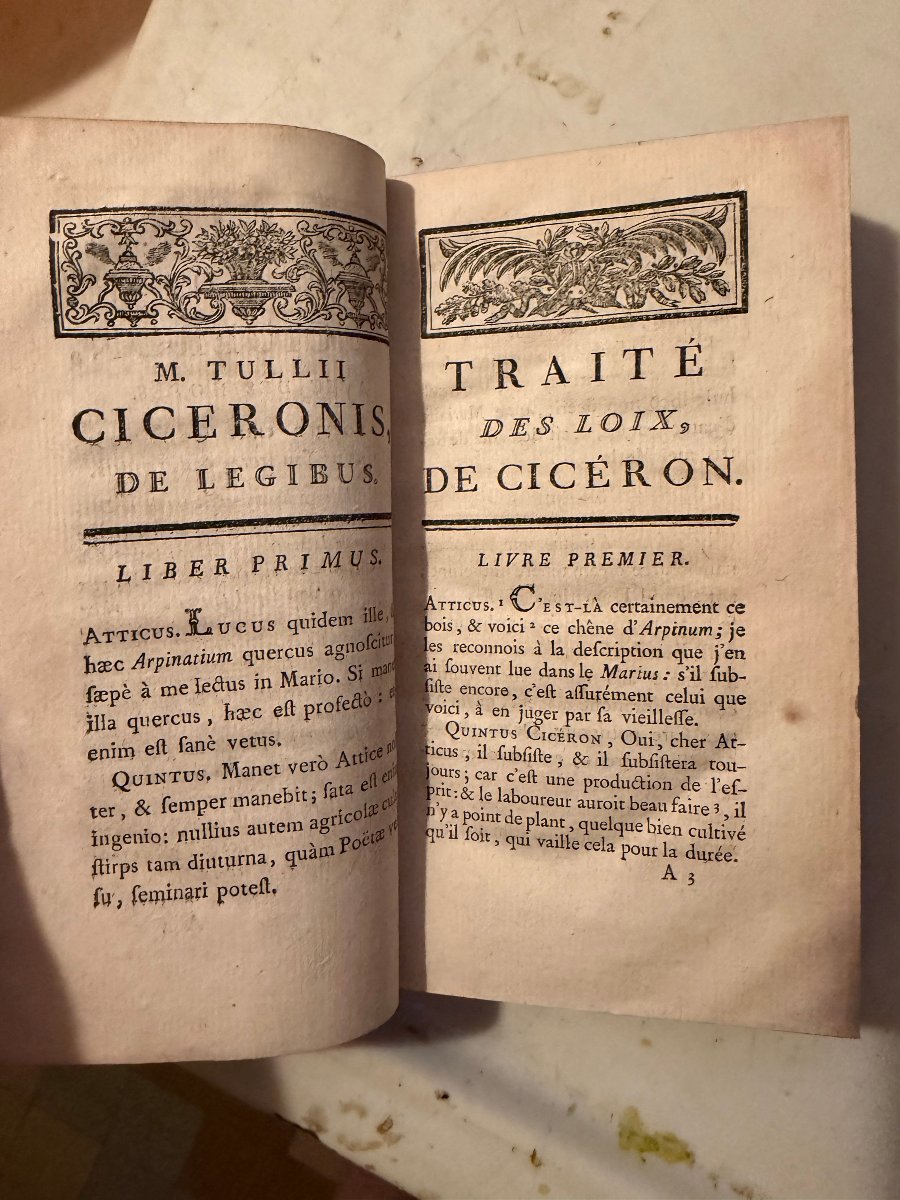 Cicero's *treatise On The Laws*, Translated By Mr. Morabin, With Notes. New Edition, Paris, 1777-photo-7