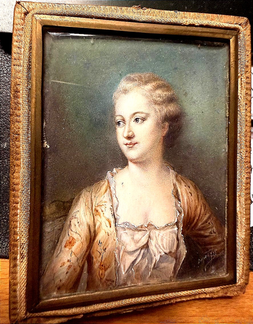  Miniature On Ivory Of The Young Jeanne Antoinette Poisson, The Future Madame De Pompadour, 18th Century-photo-3