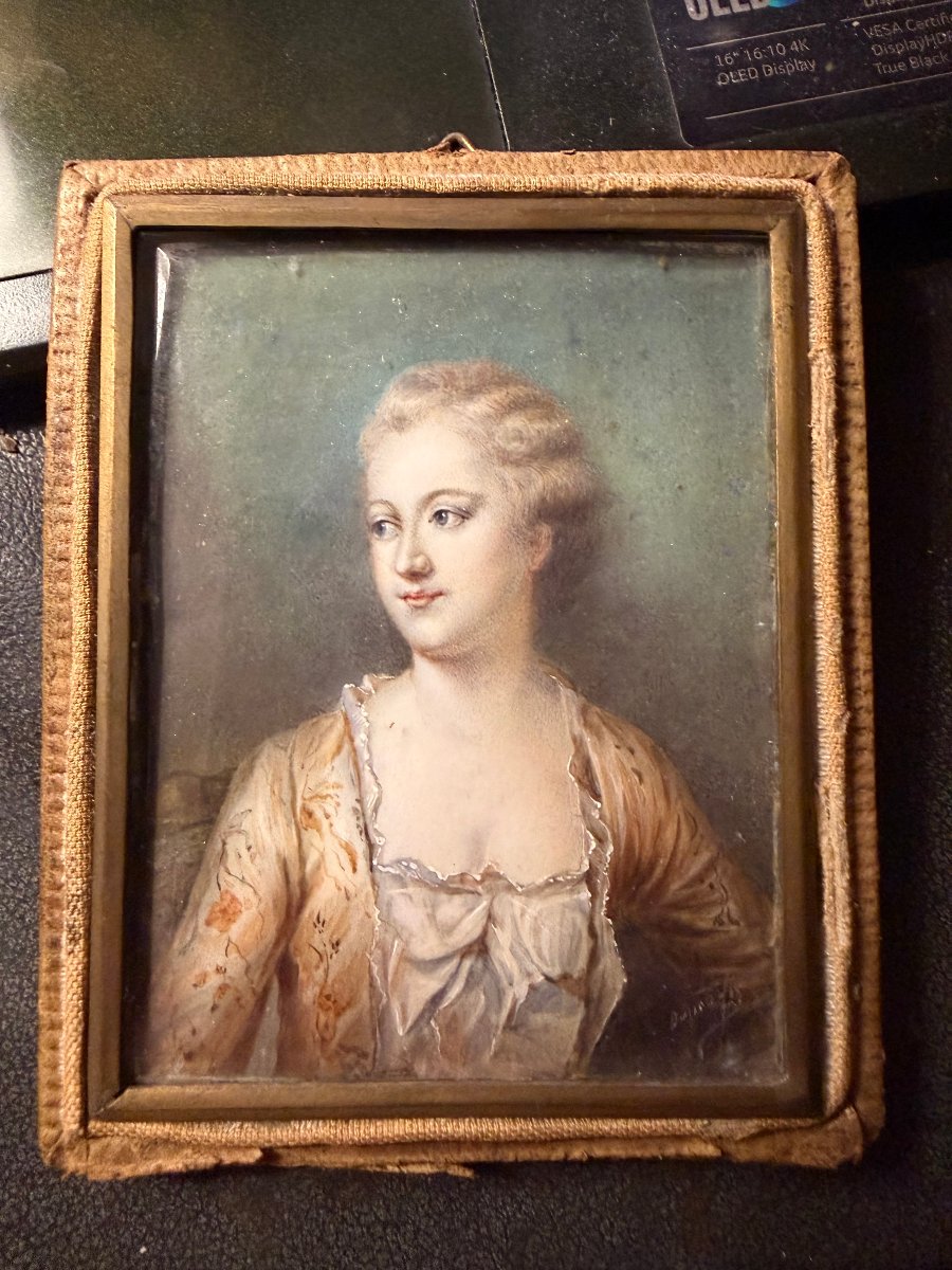  Miniature On Ivory Of The Young Jeanne Antoinette Poisson, The Future Madame De Pompadour, 18th Century-photo-4
