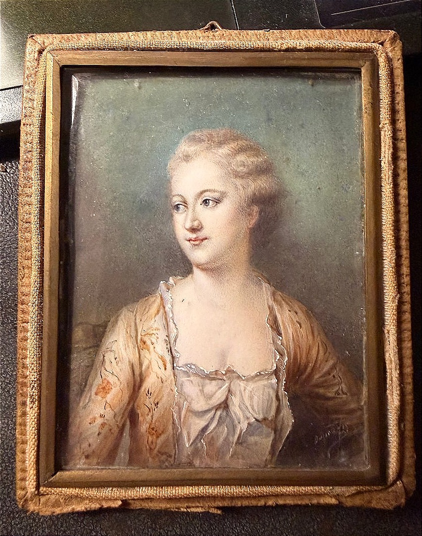  Miniature On Ivory Of The Young Jeanne Antoinette Poisson, The Future Madame De Pompadour, 18th Century