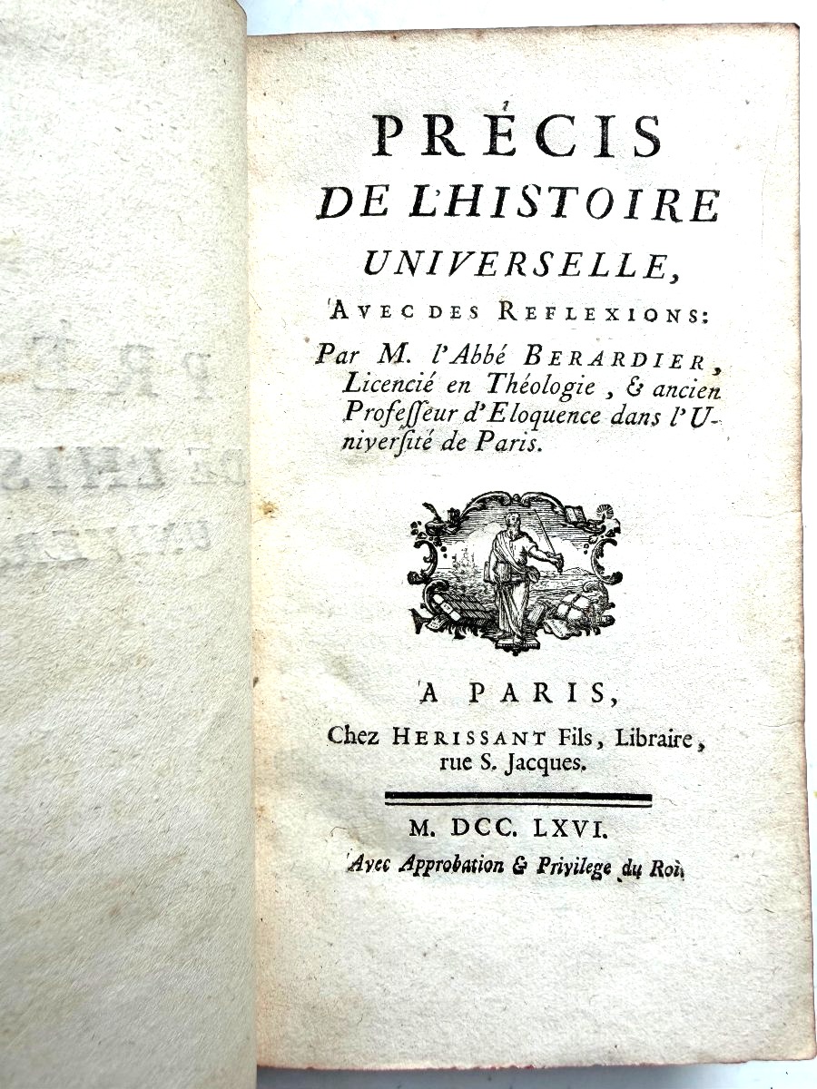 A Summary Of Universal History With Reflections By Abbé Beradier, 1 Vol., 12mo, 18th Century-photo-2