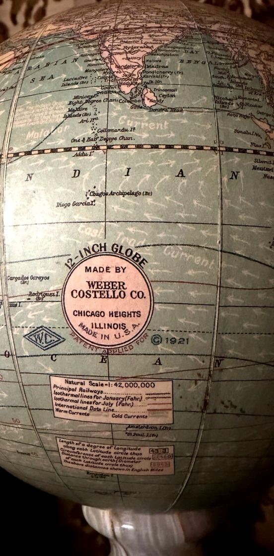 Terrestrial Globe U.s.a . Weeber Costello Co. Chicago Heights Illinois Circa XXème-photo-2