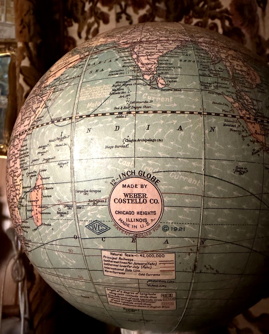 Terrestrial Globe U.s.a . Weeber Costello Co. Chicago Heights Illinois Circa XXème-photo-3