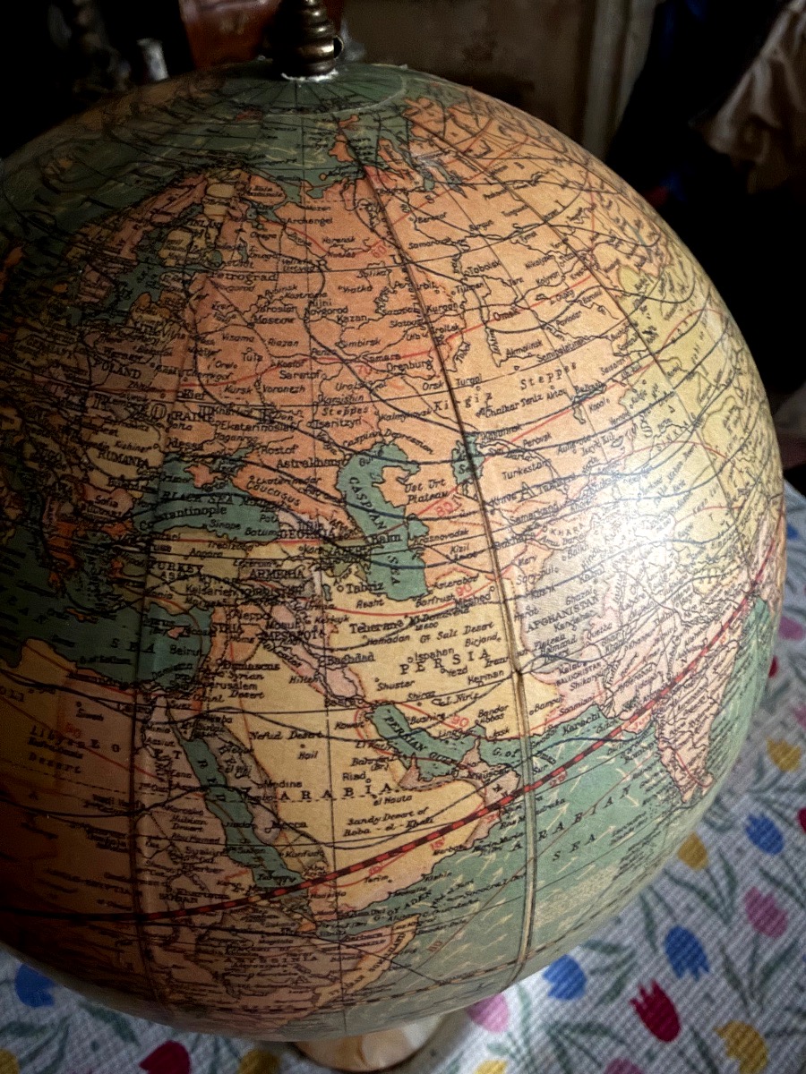Terrestrial Globe U.s.a . Weeber Costello Co. Chicago Heights Illinois Circa XXème-photo-5