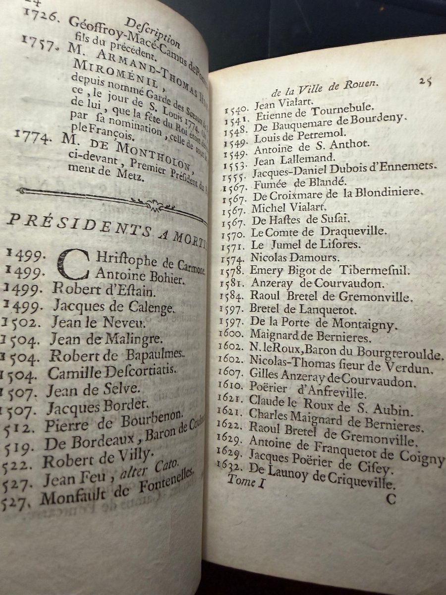 Histoire de la Ville de Rouen ; 2 Vol In 12 Vélin de 1775 , Bibloithèque du Marquis de Bailleul-photo-8